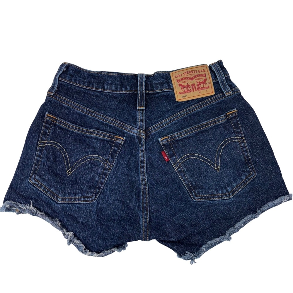 Levi's 501 Dark Wash Denim Cut‎ Off Shorts Women's Size 23 Raw Hem